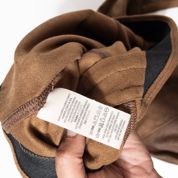 NWT Free People Brown Faux Suede High-Waisted Stretch Leggings 27 Indie Western - Picture 7 of 8
